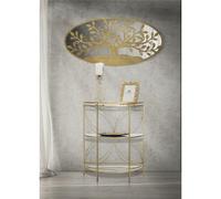 Porta candele da Appoggio in Metallo dorato design Geometrico 13x10xh31 cm struttura e 1 candela design geometrico colore oro oro