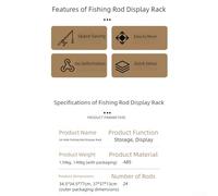 Porta canna da pesca organizer per pavimento del garage con rack regolabile a due livelli e base mobile può contenere 24 canne con grande scatola portaoggetti