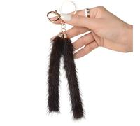 Porta capelli per borse e chiavi, elegante e robusto, portachiavi a forma di coda decorativa, accessorio versatile per tutti i giorni, elegante decorazione per auto, Marrone scuro, Taglia unica