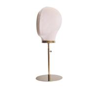 Ｚｉａｌｏｆｉ Porta Cappelli Modello Testa di Manichino Tavolo Stabile Altezza 44-57,5 Cm Multiuso per Corsi di Parrucchiere, velluto beige
