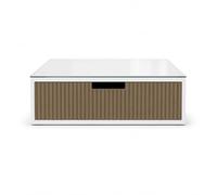 Porta Capsule Caffè con Cassetto 3 Scomparti, Organizer Coffee Station con Piano in Vetro, Portacialde Salvaspazio per Capsule e Accessori, Contenitore Angolo Caffè 30x30x10 cm linea (TORTORA)