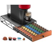 Porta capsule da caffè in metallo per 50 capsule Nespresso Vertuo e 50 capsule Dolce Gusto, HFHOME Organizzatore con cassetto per capsule Nespresso Vertuoline, supporto per macchina da caffè