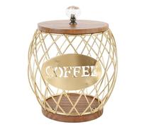 Porta Capsule di caffè a Forma di Frutta Elegante Porta Capsule di caffè con Base in Legno Coperchio Decorazioni per la Casa (Oro)