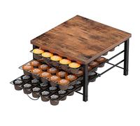 Porta Capsule Dolce Gusto a 3 Livelli con Top in Legno Robusto, Cassetto Porta Capsule Vintage per 90 Capsule, Porta Cialde con Piedini Antiscivolo e Scorrimento Silenzioso