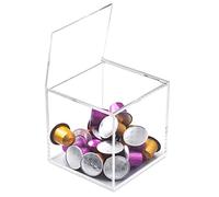 Porta Capsule in Plexiglass, Porta Capsule Caffè per Cubetti Nespresso O Dolcegusto, Contenitore Trasparente, Dispenser Capsule 13 × 13 × 13 Cm