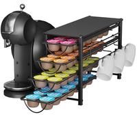 Porta capsule per Dolce Gusto 56 capsule di caffè, 4 cassetti silenziosi in metallo con piedini antiscivolo, adatto per cucina e ufficio