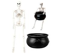 Porta caramelle a forma di scheletro - ornamento di Halloween spooky | Ciotola per caramelle a forma di scheletro, decorazione per esterni, con figura di scheletro regolabile
