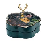 Porta caramelle a scomparto | a doppio strato per servire il cibo | da portata e vassoi divisi per feste, da portata per snack natalizi diviso