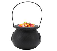 Porta Caramelle in Plastica per Streghe, Secchio per Caramelle di Halloween, Mini Calderone Nero con Manico per Decorazioni per Feste di Halloween