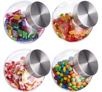 Porta Caramelle, Set Da 4, 1,5 L, Barattoli Dolcetti, Alimenti, Confetti, Coperc