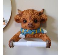 Porta carta igienica a forma di mucca delle Highlands, cartone animato 3D,