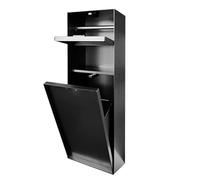 Porta carta igienica a scomparsa in acciaio inox, con supporto per scopa, per doccia, spazi pubblici e parchi (grigio)