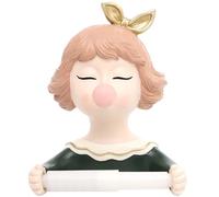 Porta carta igienica alla moda a forma di ragazza, porta rotolo di carta igienica creativo con bolle d'aria, in resina resistente, per cucina, bagno (A)