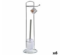Porta Carta Igienica con Supporto per Scopino Berilo W2930A Bianco Argentato