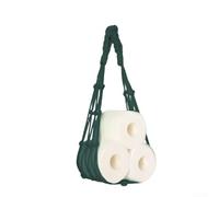 Porta carta igienica da appendere in corda di cotone con design chic per un'estetica moderna della casa (verde scuro)