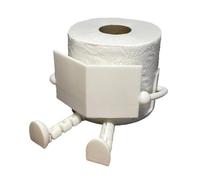 Porta carta igienica da lettura Buddy, porta carta igienica a forma di cartone animato creativo, portarotolo di carta igienica divertente - Grazioso arredo for il bagno e il soggiorno(White)