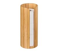 Relaxdays Portarotoli Carta Igienica Bagno, Contenitore Porta Rotolo Ricambio, HxD: 33,5x14,5cm, bambù, Marrone Naturale