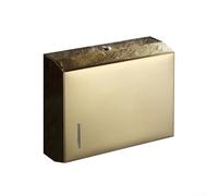 Porta carta igienica montato in acciaio inossidabile con cassetto scatola per fazzoletti e impermeabile, adatto per bagni e hotel con grande capacità e chiusura sicura (oro)