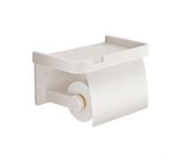 Porta carta igienica montato per bagno senza installazione a trapano, include spazio per rotoli di carta igienica e spazio aggiuntivo per piccoli oggetti per l'organizzazione del bagno (A-3)