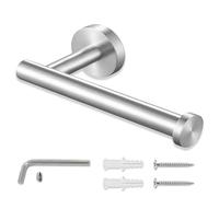 Porta Carta Igienica, Portarotolo Bagno in Acciaio Inox, Portarotolo Carta Igienica, Porta Rotolo Carta Igienica da Parete Montaggio a Viti per Bagno Toilette Cucina, Finitura Opaca Argento