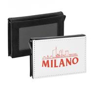 Porta Carte Automatico Anti-RFID - Collezione Città del Mondo Stile Minimalista Viaggi Turismo Cartolina - Portafoglio Intelligente con Espulsione Rapida delle Carte Custodia di Sicurezza Alluminio e