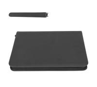 Porta carte con 9 scomparti, chiusura a zip, in PU e PP, caricatore laterale a 360, colore nero, dimensioni 35x26x4 cm