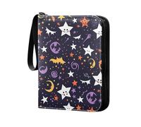 Porta carte da baseball con maniche rimovibili su entrambi i lati per gioco, collezione di carte da baseball Starry Halloween nero colorato