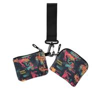 Porta carte da donna con scritta "Paris Earths", porta carte di credito, sottile, piatto, con tasca con cerniera, confezione da 2, Parigi terra paesi vividi colore, 1 size, Casual