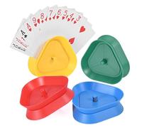 Porta carte da gioco in confezione da 4, porta carte a mani libere, porta carte da gioco, porta carte a triangolo, clip a mani libere, porta carte da gioco per bambini