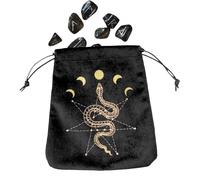 Porta carte dei tarocchi, borsa in velluto resistente per tarocchi, riutilizzabile, con coulisse, custodia per gioielli per appassionati, sacchetti regalo a mano, Nero , snake, Unisex