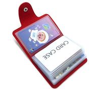 Porta carte di credito 9 colori per donna uomo porta carte di credito cassa - 24 scomparti per carte di credito (rosso) (taglia unica)