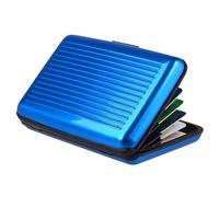 Porta carte di credito con blocco in metallo per carte d'identità e carte di credito, porta biglietti da visita per uomini o donne, Blu, Taglia unica