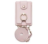 Porta carte di credito da attaccare al telefono, impermeabile, multiuso, con 2 scomparti, con supporto e cordino anti-goccia, adatto a tutti i telefoni cellulari, rosa, Refer to description, Unisex