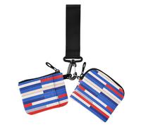 Porta carte di credito da donna a righe bianche rosse blu piccole custodie per carte d'identità staccabili con cinturino da polso per donna confezione da 2, Bella striscia bianco rosso blu, 1 size