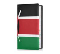 Porta carte di credito e assicurazione auto in pelle di alta qualità, per uomini e donne, portafoglio accessori per carte, documento essenziale patente di guida bandiera del paese africano Kenya,