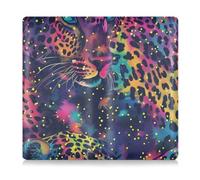 Porta carte di credito e assicurazione auto in pelle per uomo e donna custodia a portafoglio organizer per documenti, carte, patente arcobaleno glitter leopardo