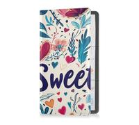 Porta carte di credito e assicurazione auto in pelle per uomo e donna portafoglio documenti per patente di guida, carte e documenti essenziali San Valentino fiori amore cuori dolci, San Valentino