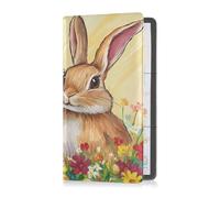 Porta carte di credito e carta d'identità in pelle per uomo e donna, accessori per camion per documenti essenziali, patente di guida, carte di buon coniglio, Mr & Mrs, Happy Easter Rabbit Mr & Mrs, 1