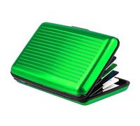 Porta carte di credito in metallo con blocco porta carte di credito porta carte di credito porta biglietti da visita, per uomini o donne, porta badge (verde, taglia unica)