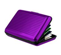 Porta carte di credito in metallo con blocco porta carte di credito porta carte di credito porta biglietti da visita, per uomini o donne, porta badge (viola, taglia unica)
