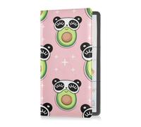 Porta carte di credito in pelle per auto e assicurazione, da uomo e donna, essenziale, per carte, documenti essenziali, patente di guida, cartoffie carine di avocado panda, glitter rosa, Multi, 1 size