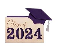 Porta carte di credito laureato | Scatola per carte di denaro classe di laurea 2024 - Porta libri con astuccio per più carte, collezione di buste per laurea per, porpora, Consulte la descripción