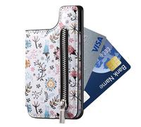 Porta carte di credito per cellulare, grande capacità, magnetico, adesivo, porta carte di credito con RFID, antifurto, per monete, banconote, carte di credito Soydan