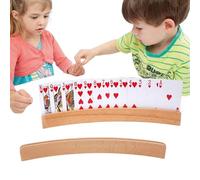 Porta carte di credito per,Supporto In Legno Curvo - 2 Scaffali Per Schede Vassoio Da Gioco Per Cestino, Pinochle