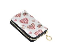 Porta carte di credito RFID portafogli lettere d'amore fiori per le donne, rosa rosso floreale in pelle con cerniera porta carte portafoglio fisarmonica per signore regalo