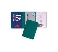 Porta carte di credito tessere magnetiche patente carta d'identità 3 tasche GREEN PASS (2 pezzi) in PVC varie colorazioni (Verde scuro)