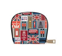 Porta carte di credito unisex con stampa di simboli dell'Inghilterra, porta carte di credito per uomini e donne, porta carte di credito, sottile biglietto da visita, bianco, Taglia unica