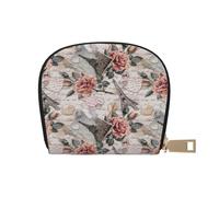 Porta carte di credito unisex con stampa Torre Eiffel fiore Parigi porta carte di credito per uomini e donne porta carte di credito, sottile biglietto da visita, bianco, Taglia unica