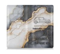 Porta carte di registrazione e assicurazione auto in pelle personalizzato uomo donna custodia a portafoglio essenziale per carte, documento essenziale patente di guida marmo bianco nero
