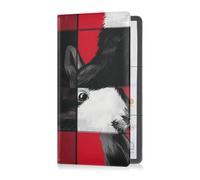 Porta carte di registrazione e assicurazione auto in pelle PU per uomo donna portafoglio accessori custodia per documenti essenziali, patente di guida, carte Buffalo Plaid coniglietto coniglietti